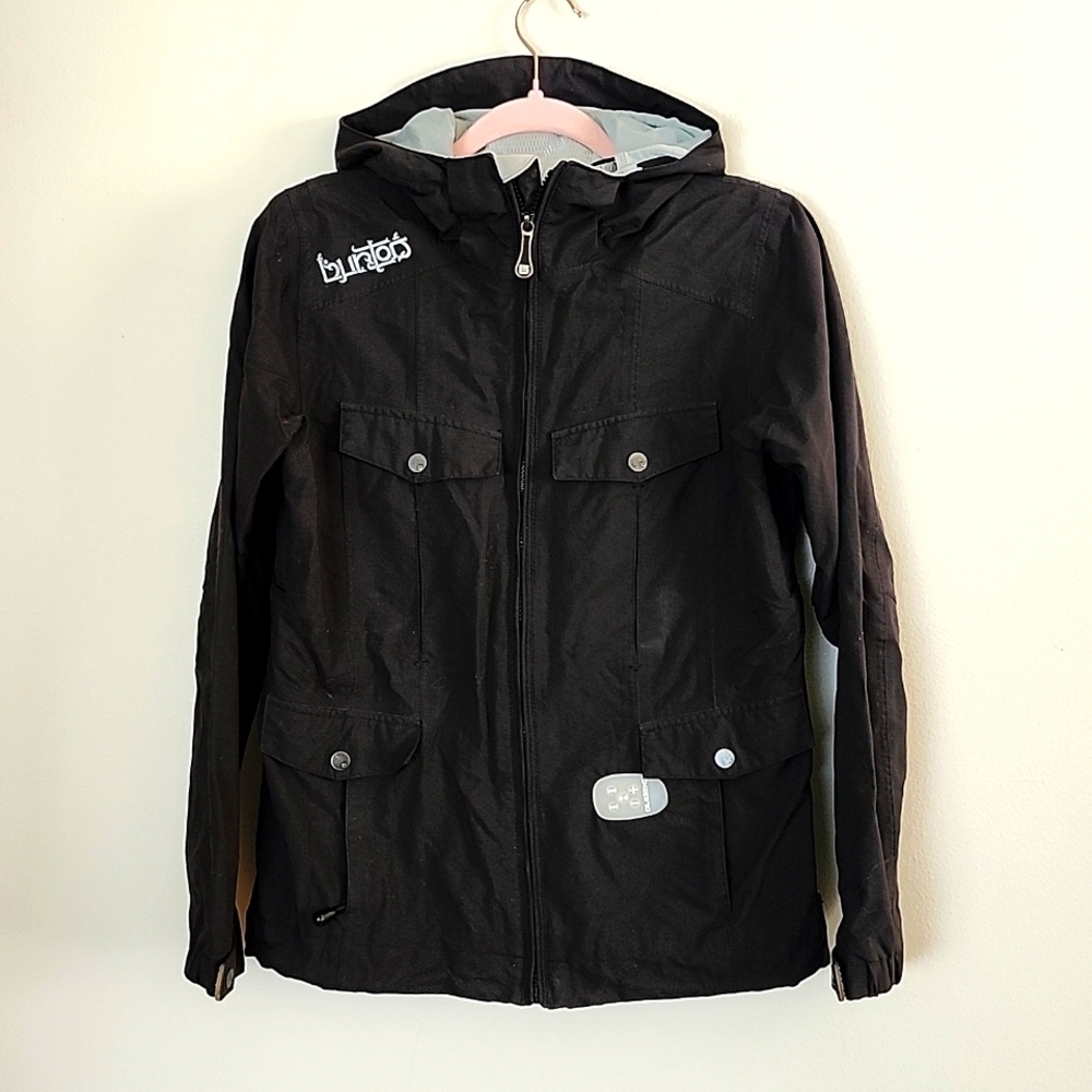 Burton ski snowboard winter coat, jacket, black, pockets, hidden pockets…